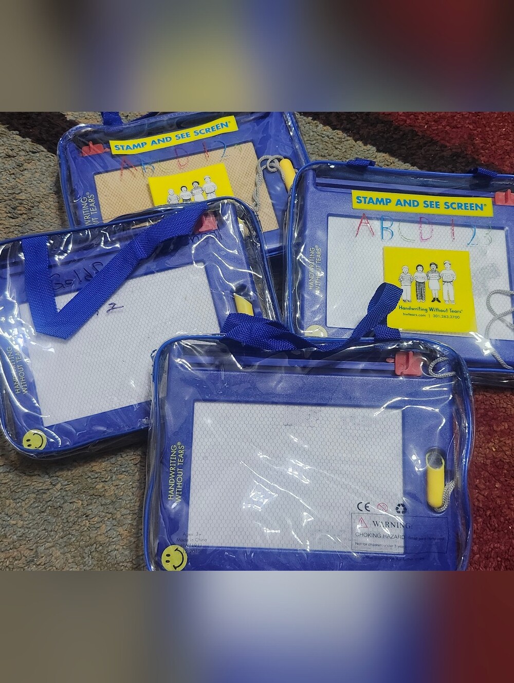 Blue Kids Magnetic Drawing Boards - Set of 4
